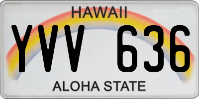 HI license plate YVV636