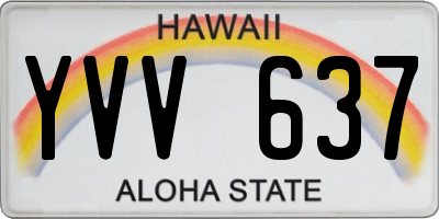 HI license plate YVV637