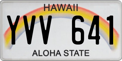HI license plate YVV641