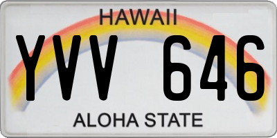 HI license plate YVV646