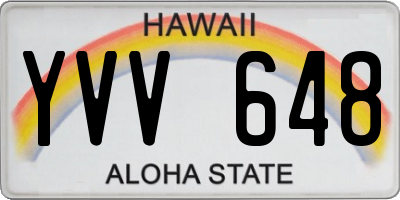 HI license plate YVV648