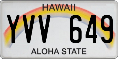 HI license plate YVV649