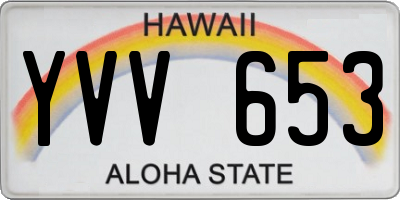 HI license plate YVV653
