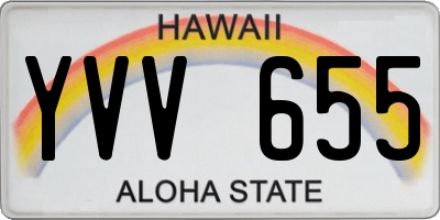 HI license plate YVV655