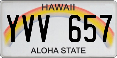 HI license plate YVV657