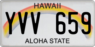 HI license plate YVV659