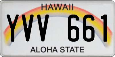 HI license plate YVV661