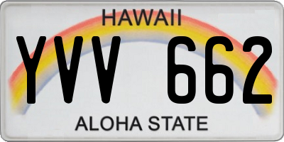 HI license plate YVV662
