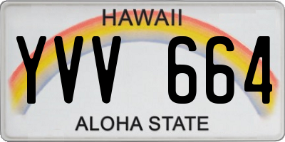 HI license plate YVV664