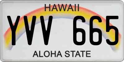 HI license plate YVV665