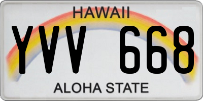 HI license plate YVV668