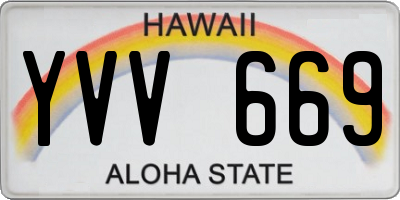 HI license plate YVV669