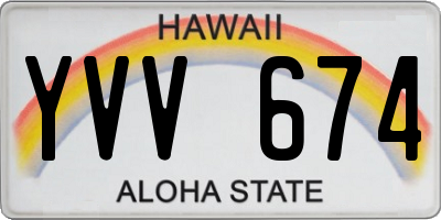 HI license plate YVV674