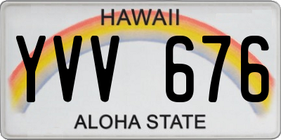 HI license plate YVV676