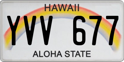 HI license plate YVV677