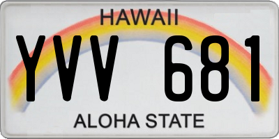 HI license plate YVV681