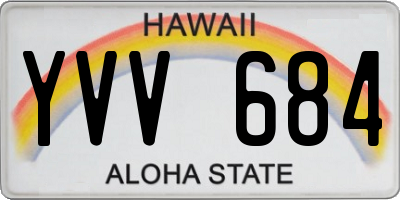 HI license plate YVV684