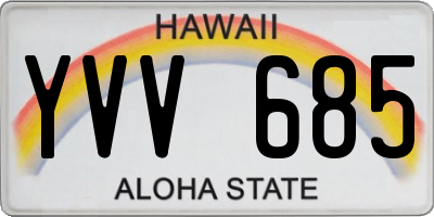 HI license plate YVV685