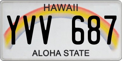 HI license plate YVV687