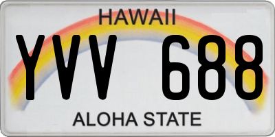 HI license plate YVV688