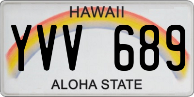 HI license plate YVV689