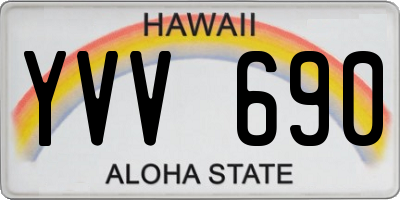 HI license plate YVV690