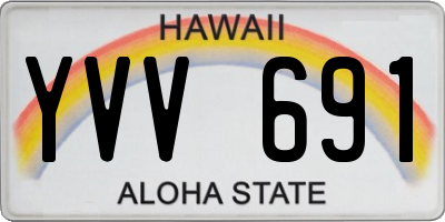 HI license plate YVV691