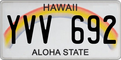 HI license plate YVV692