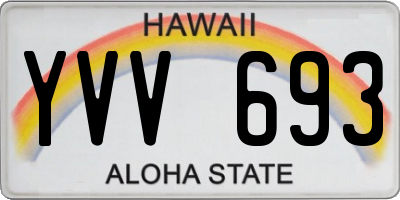 HI license plate YVV693