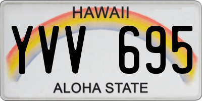 HI license plate YVV695