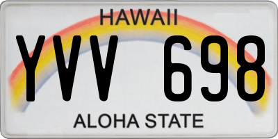 HI license plate YVV698