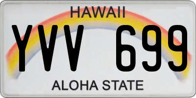 HI license plate YVV699