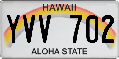 HI license plate YVV702