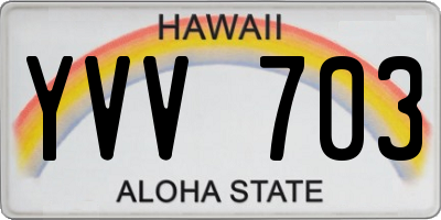HI license plate YVV703