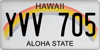 HI license plate YVV705