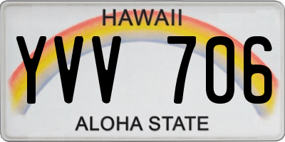 HI license plate YVV706