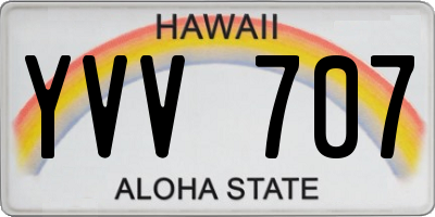 HI license plate YVV707