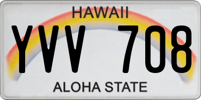 HI license plate YVV708