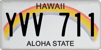 HI license plate YVV711