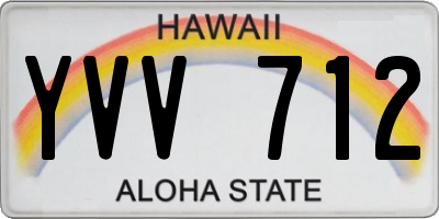 HI license plate YVV712