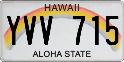 HI license plate YVV715