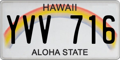 HI license plate YVV716