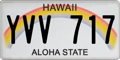 HI license plate YVV717