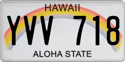 HI license plate YVV718