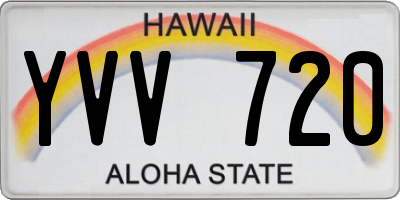 HI license plate YVV720