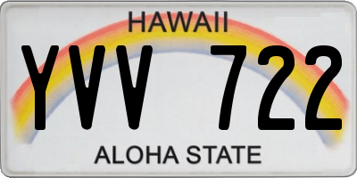 HI license plate YVV722