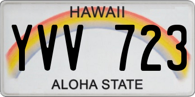 HI license plate YVV723