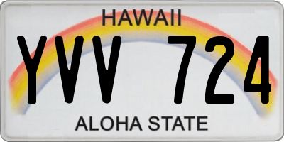 HI license plate YVV724