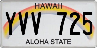 HI license plate YVV725