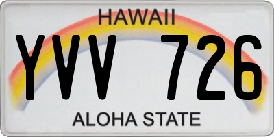 HI license plate YVV726